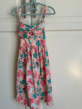 🌊💗 Tommy Bahama Sea Print Dress – Pink & Blue – Girls Size 7 💗🌊